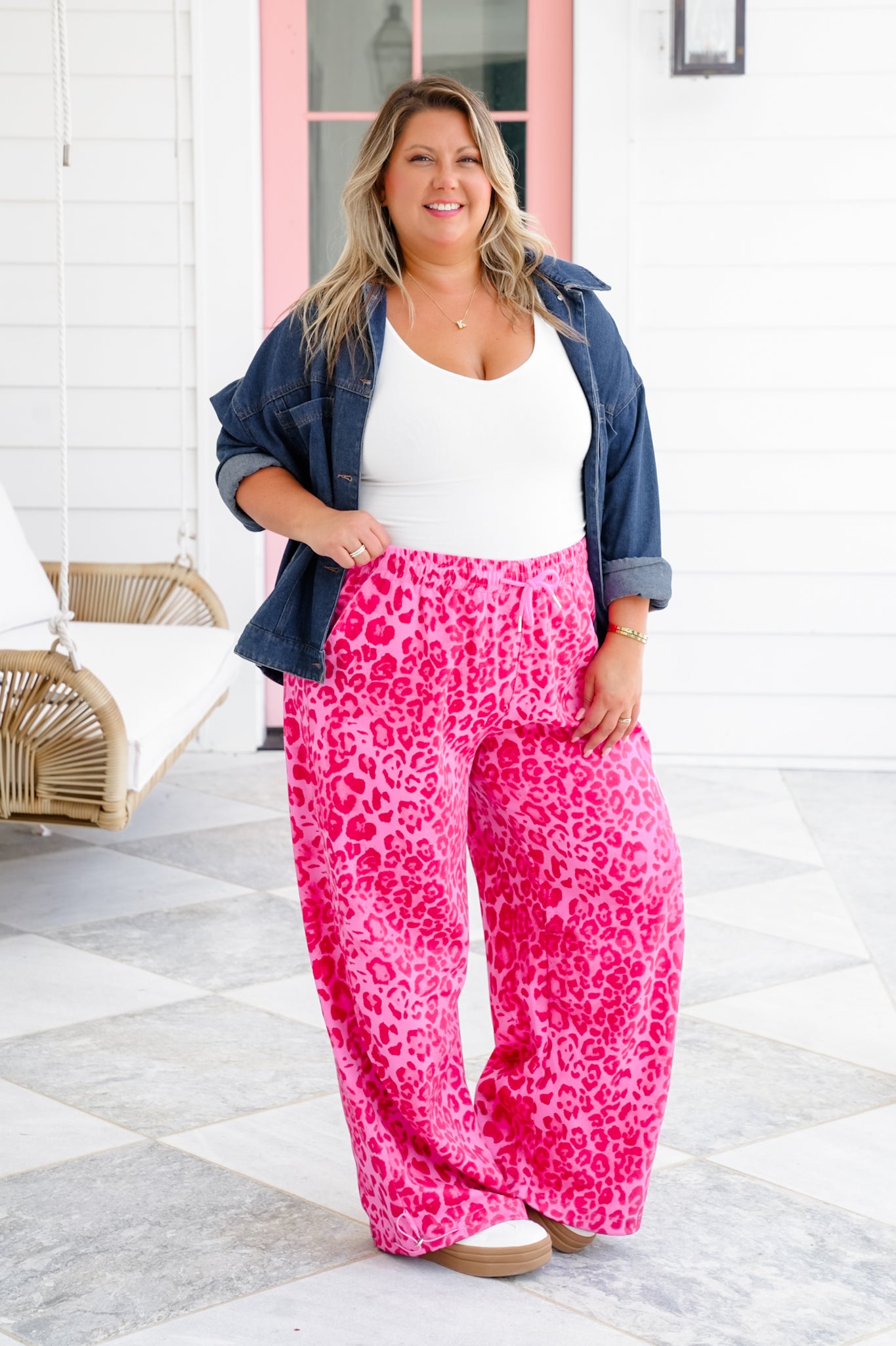 Plus/Reg Pink Leopard Jogger Pants