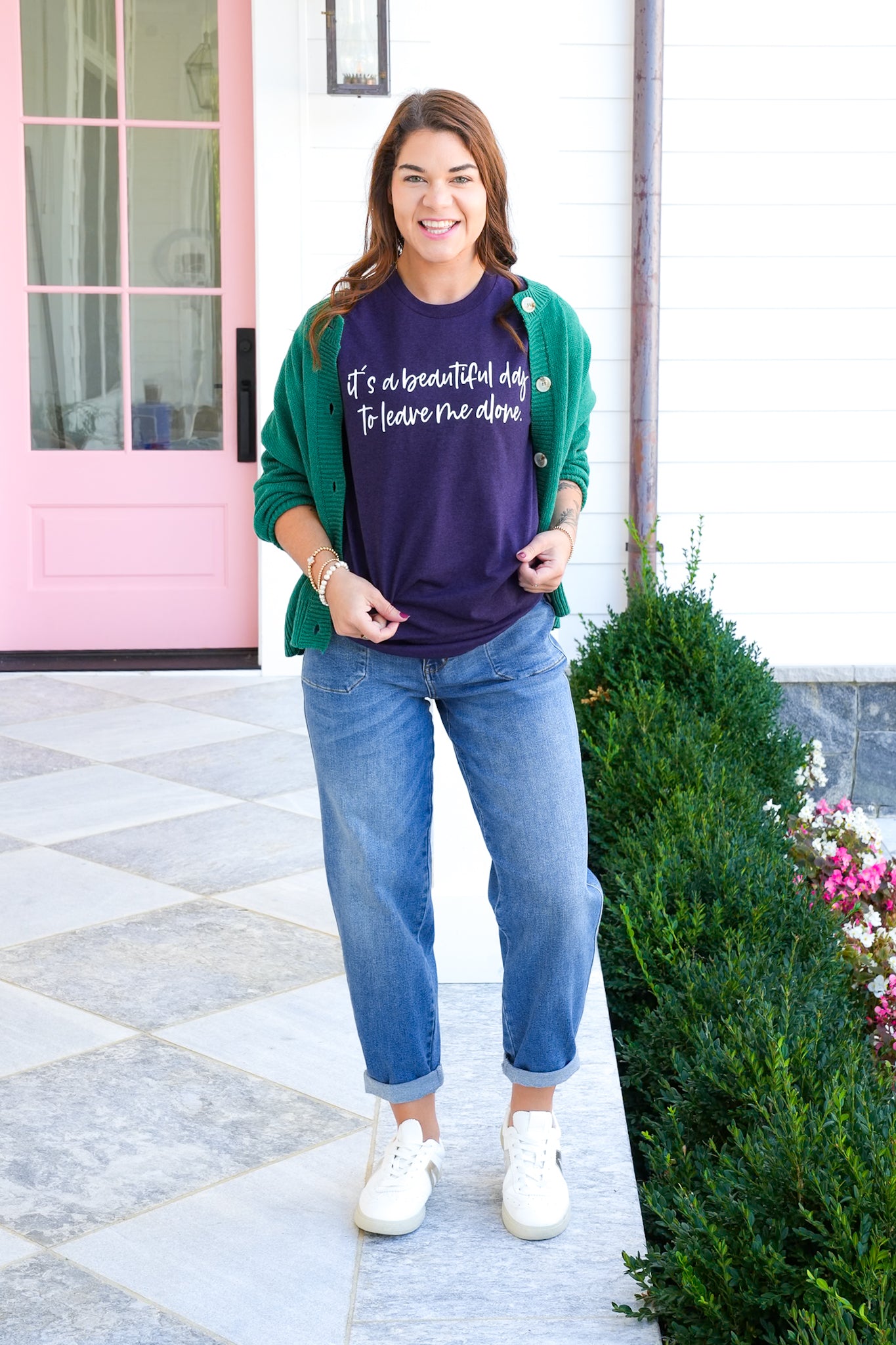 Plus/Reg Short Sleeve "It's A Beautiful Day To Leave Me Alone" Graphic Tee