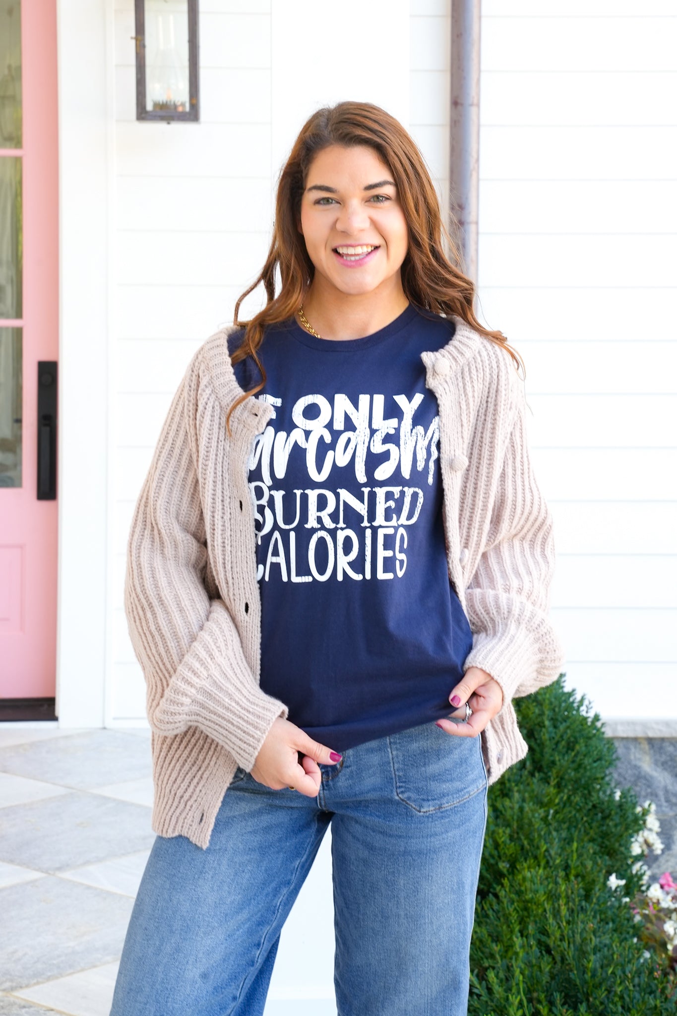 Plus/Reg Short Sleeve "If Only Sarcasm Burned Calories" Graphic Tee