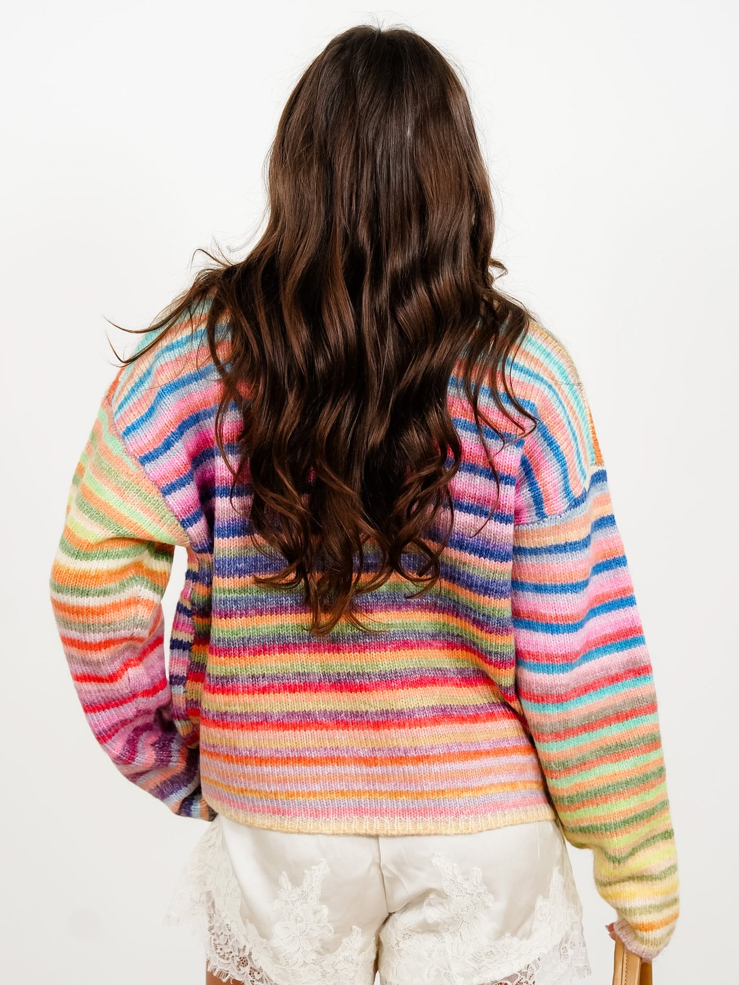 Restock! Multi Color Stripe Long Sleeve Pullover Sweater