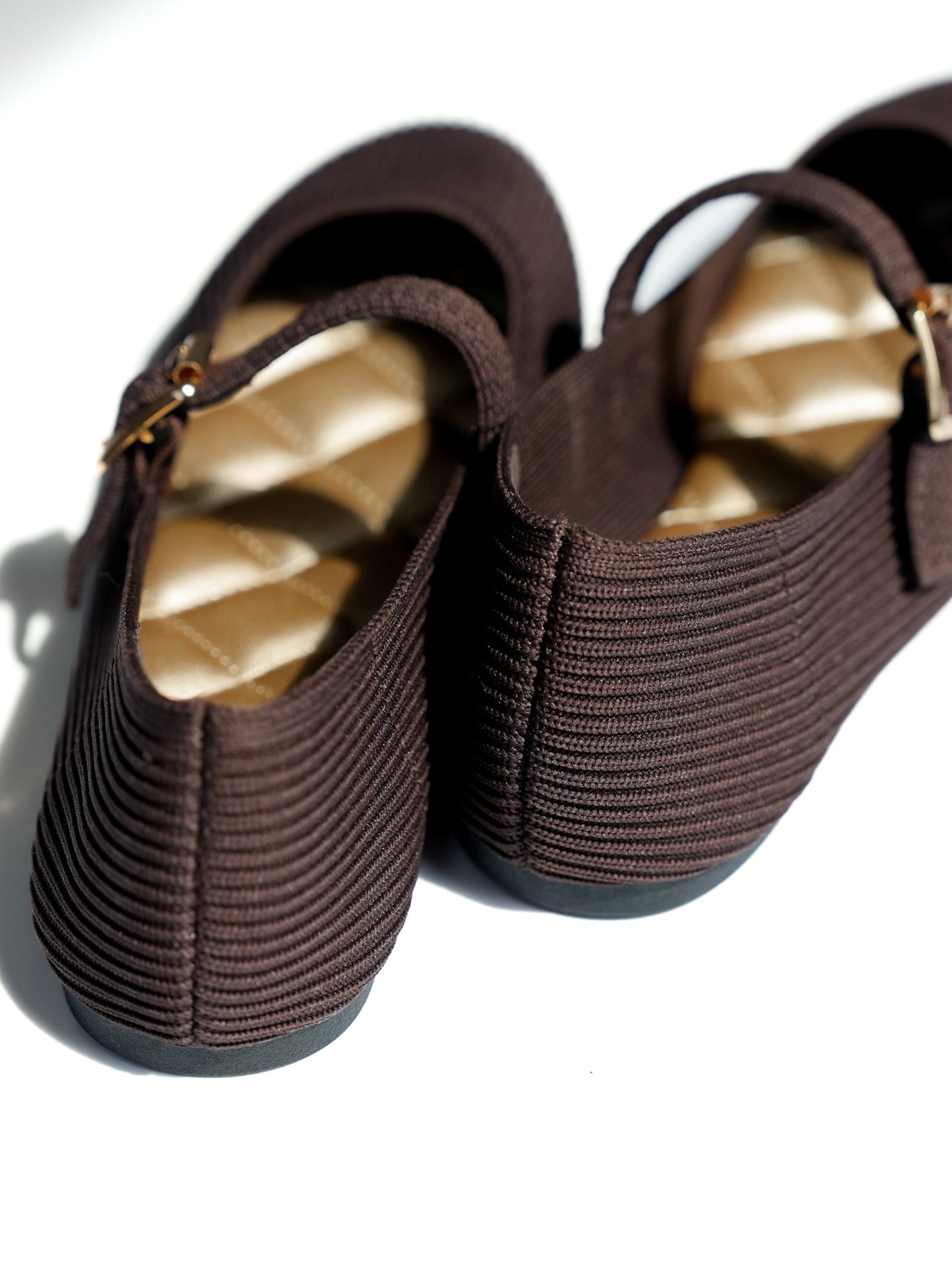MIA Ribbed Knit Mary Jane Ballet Flats - Freckled Poppy
