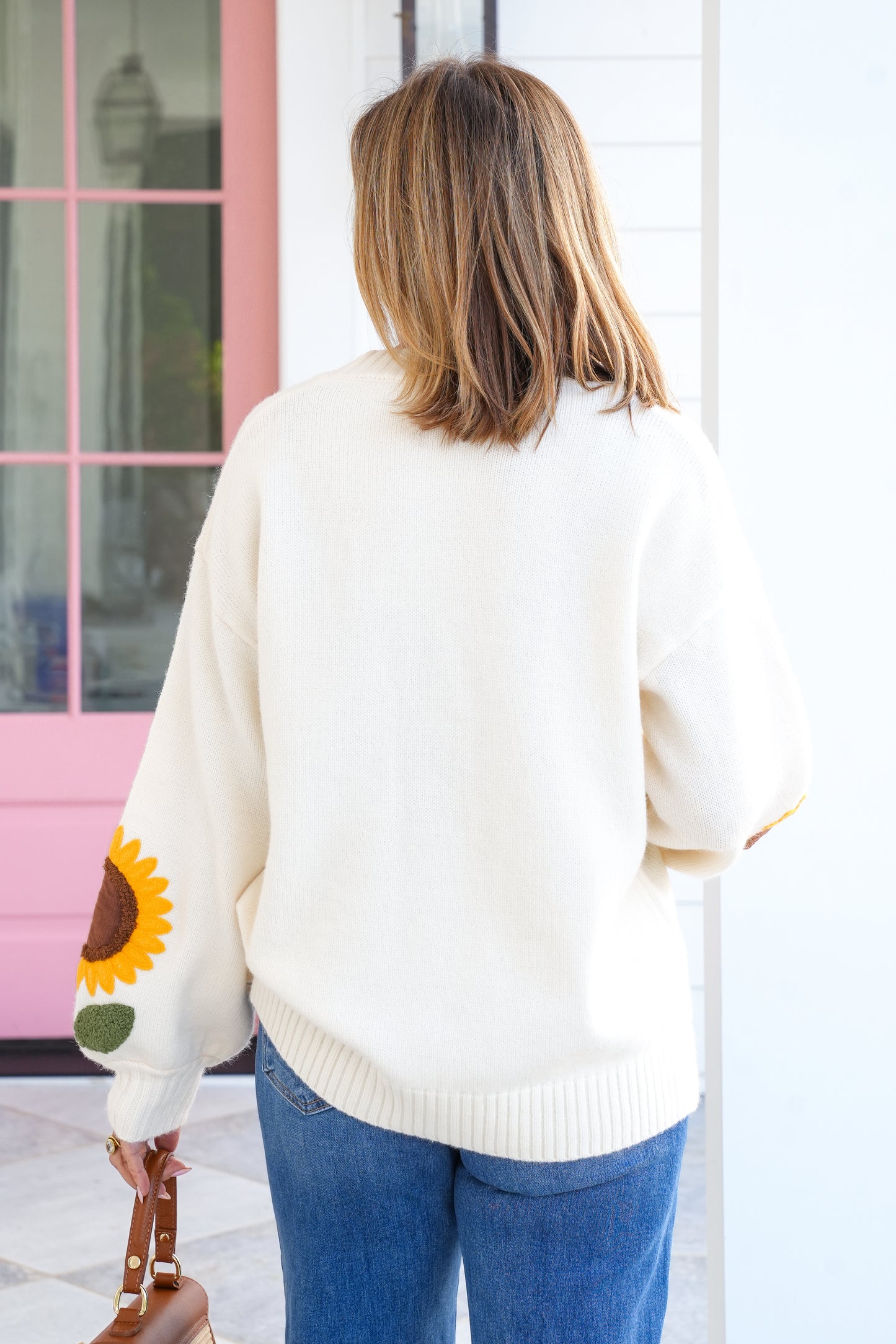 Sunflower Patch V-Neck  Button Down Cardigan