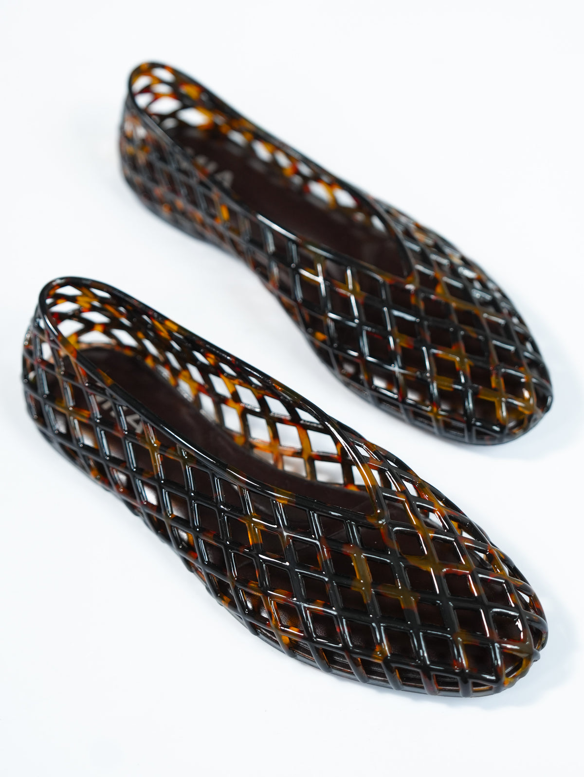 MIA Tortoise Jelly Cage Slip On Flat Shoes