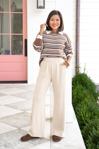 Solid Loose Fit Elastic Waist Sweatpants