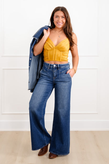 Pleated Sleeveless Crop Top
