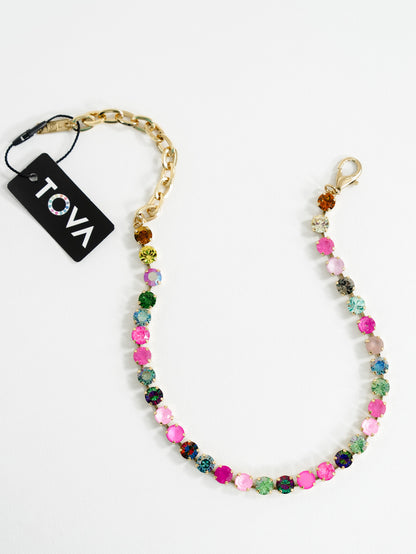 TOVA FP Custom Oakland Crystal Necklace in Antique Gold