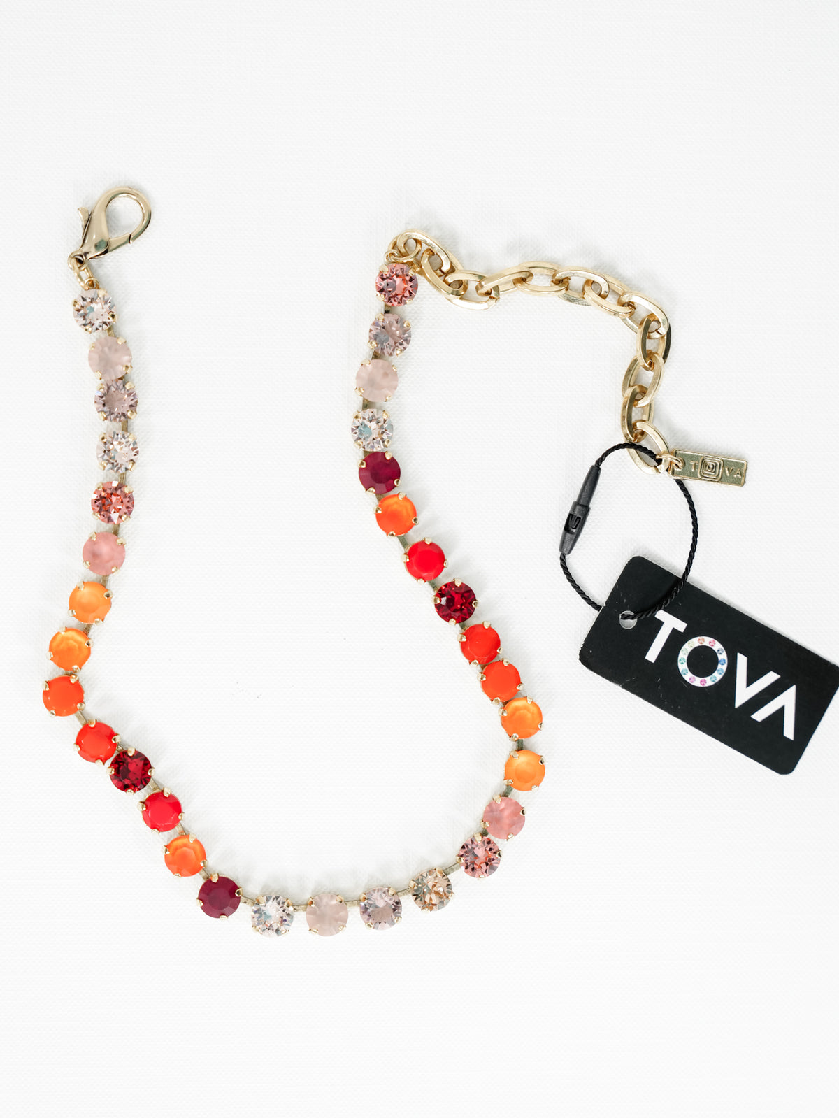 TOVA Oakland Crystal Necklace in Red Rosies