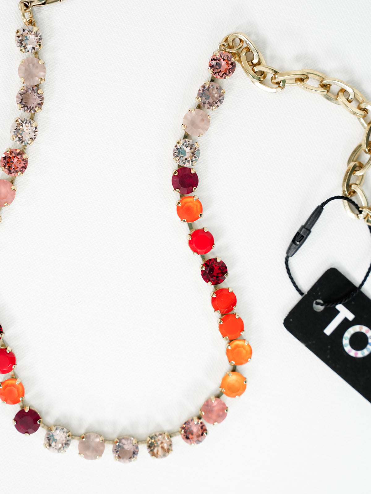 TOVA Oakland Crystal Necklace in Red Rosies