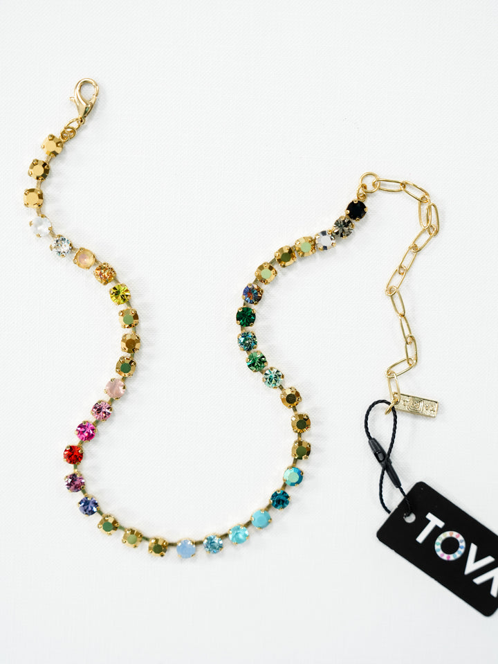 TOVA Sarina Crystal Necklace in Fall Mix - Freckled Poppy