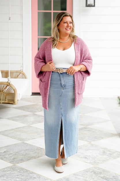 POL Knit 3/4 Cuffed Sleeve Open Front Cardigan