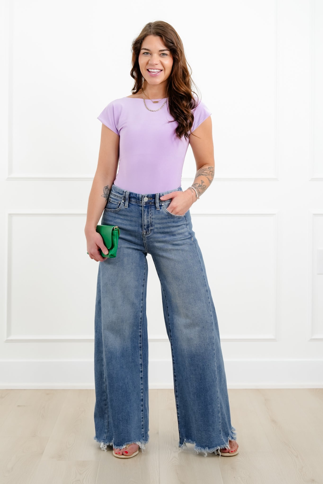 Round Neck Open Back Short Sleeve Body Suit