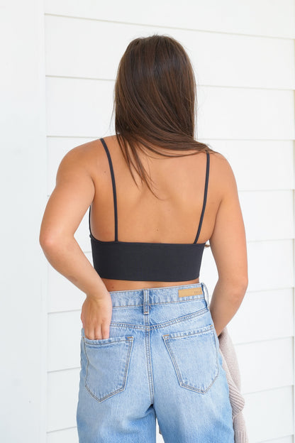 Seamless Ribbed Triangle Chest Spaghetti Brami