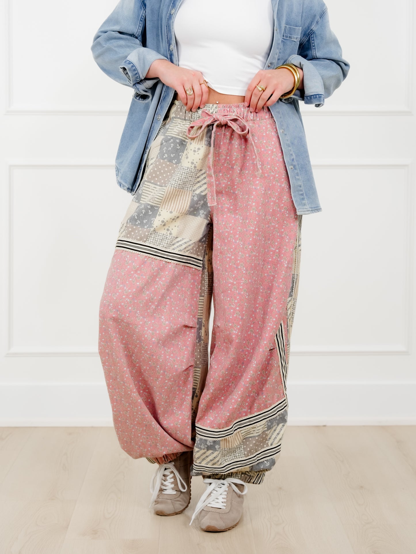 POL Floral Print Elastic Waist Jogger Pants