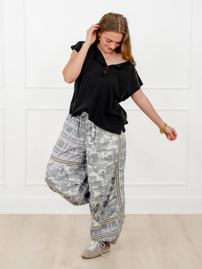 POL Camo Print Elastic Waist Jogger Pants