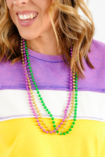 Aapparella Mardi Gras Long Beaded Necklace Set