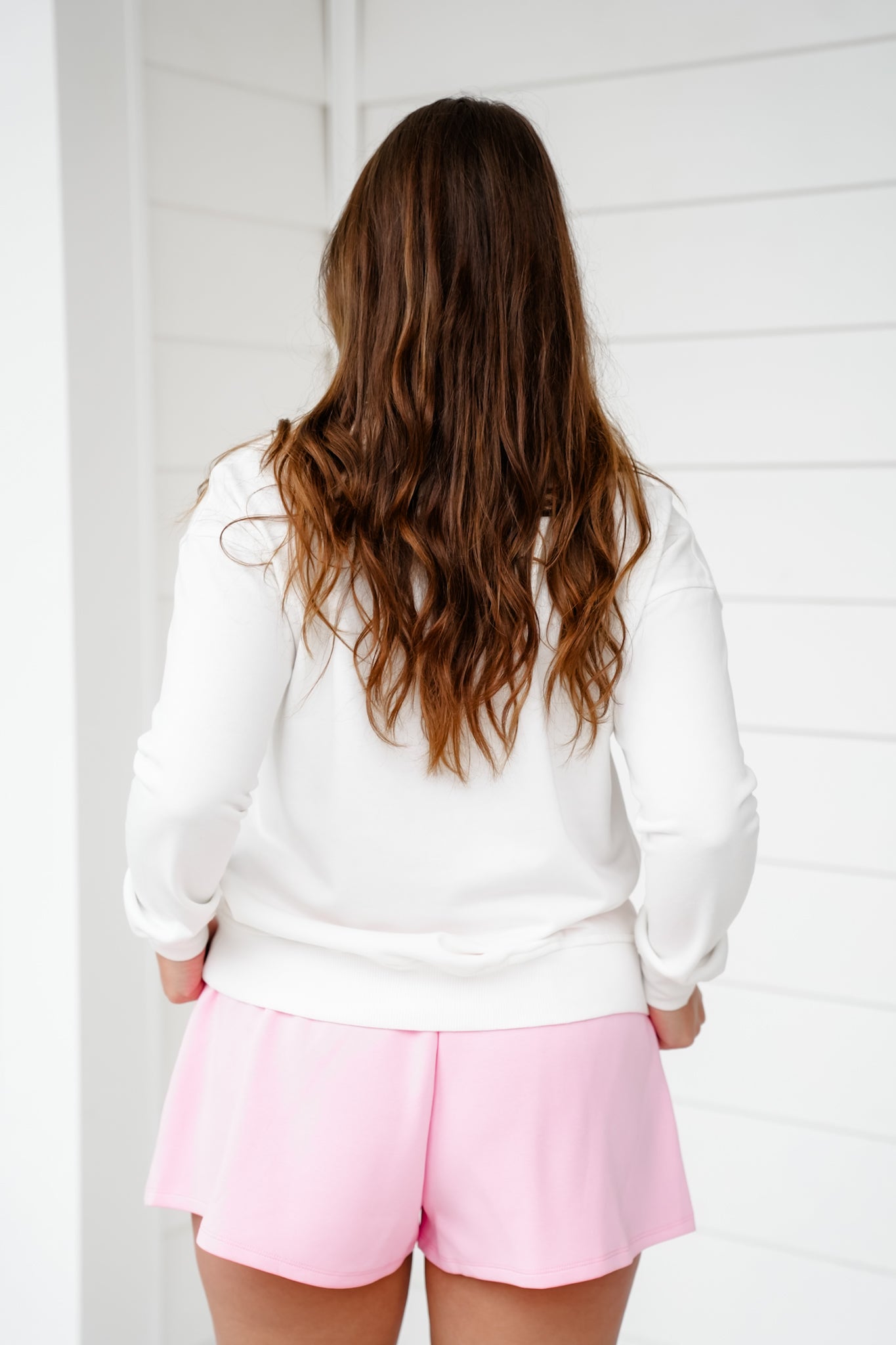 Plus/Reg White Bride Long Sleeve Pullover Top