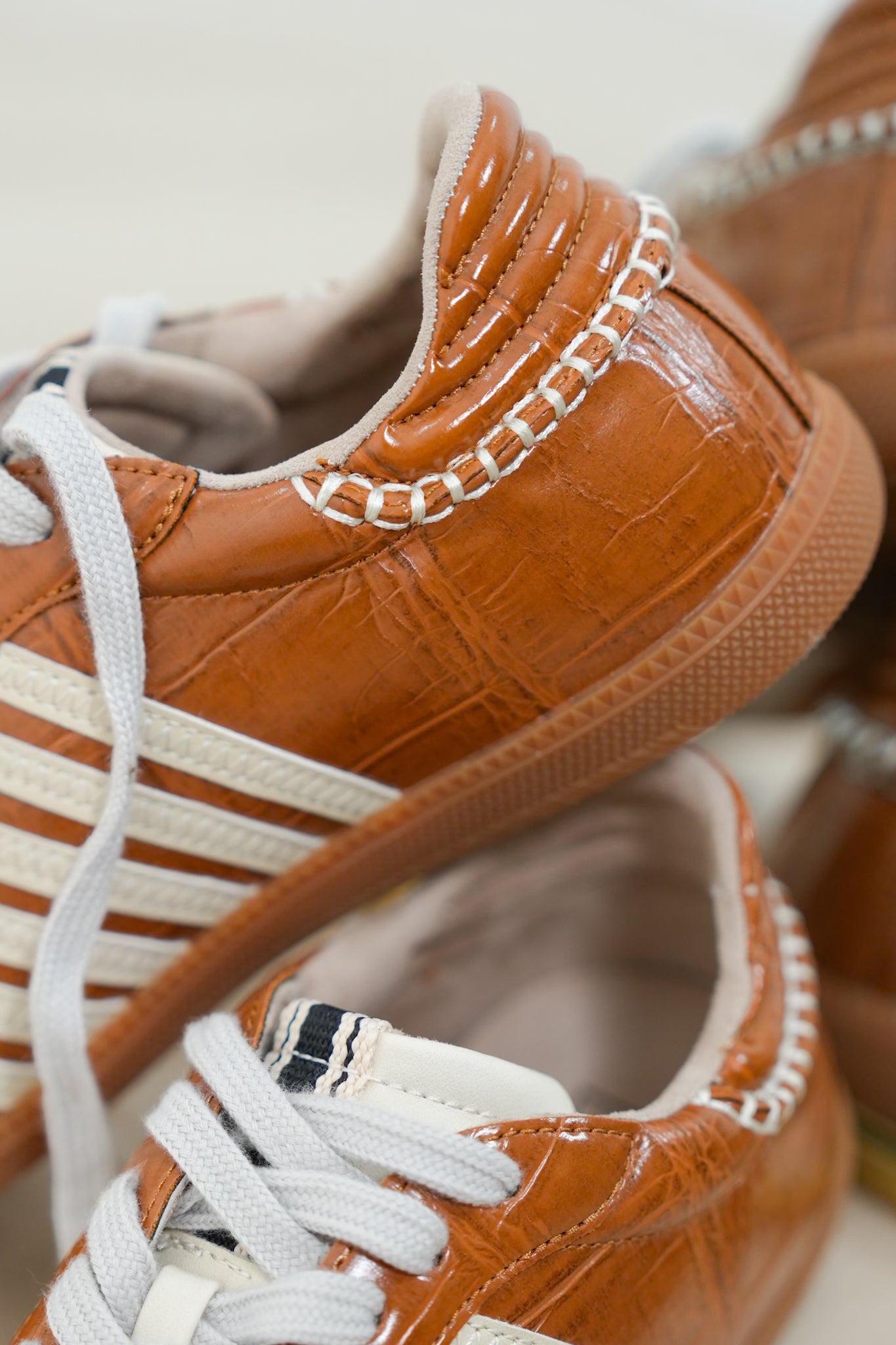 Shu Shop Croc Embossed Stripe Sneaker