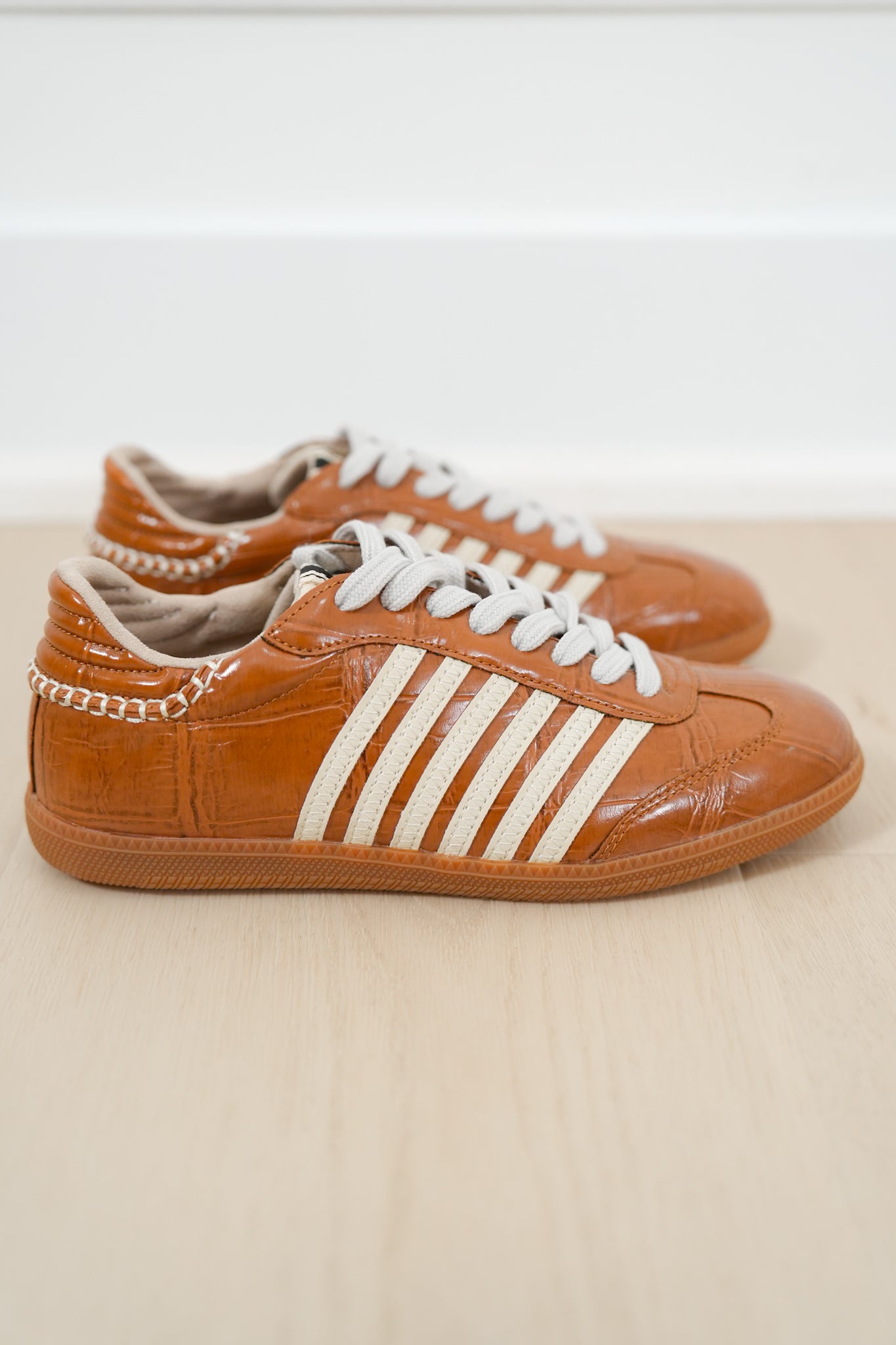 Shu Shop Croc Embossed Stripe Sneaker