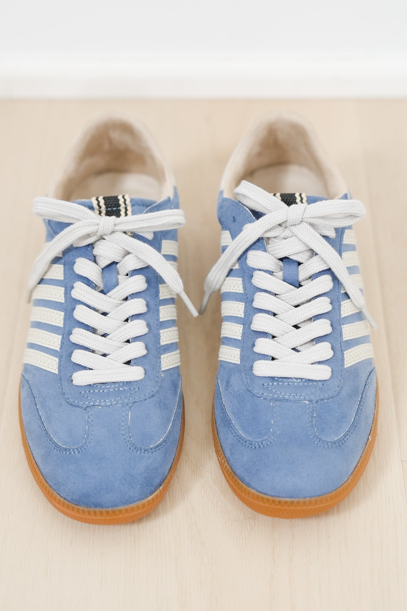 Shu Shop Vegan Suede Stripe Lace Up Retro Sneaker