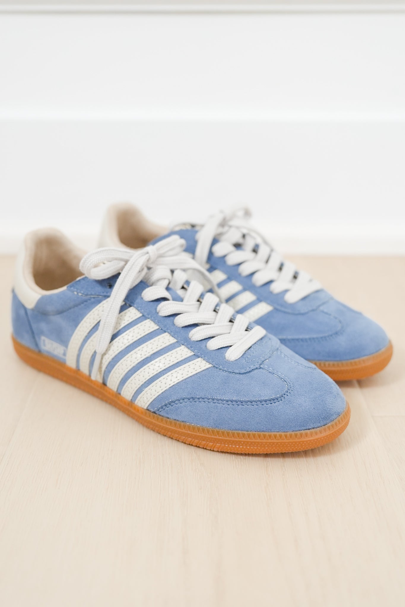 Shu Shop Vegan Suede Stripe Lace Up Retro Sneaker