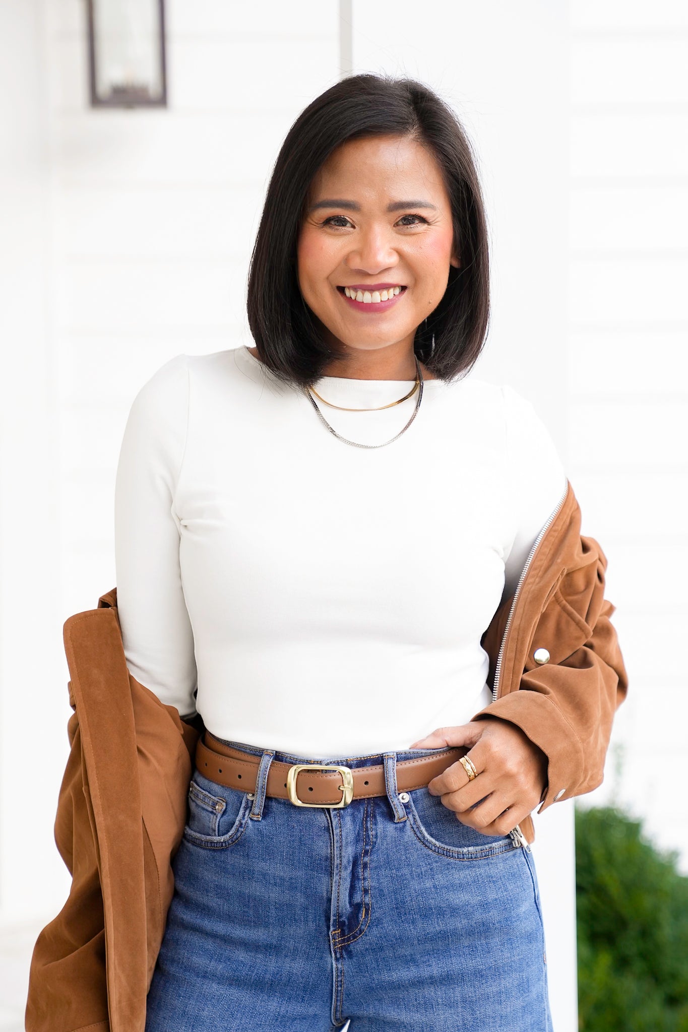 Solid Wide Neck Long Sleeve Top