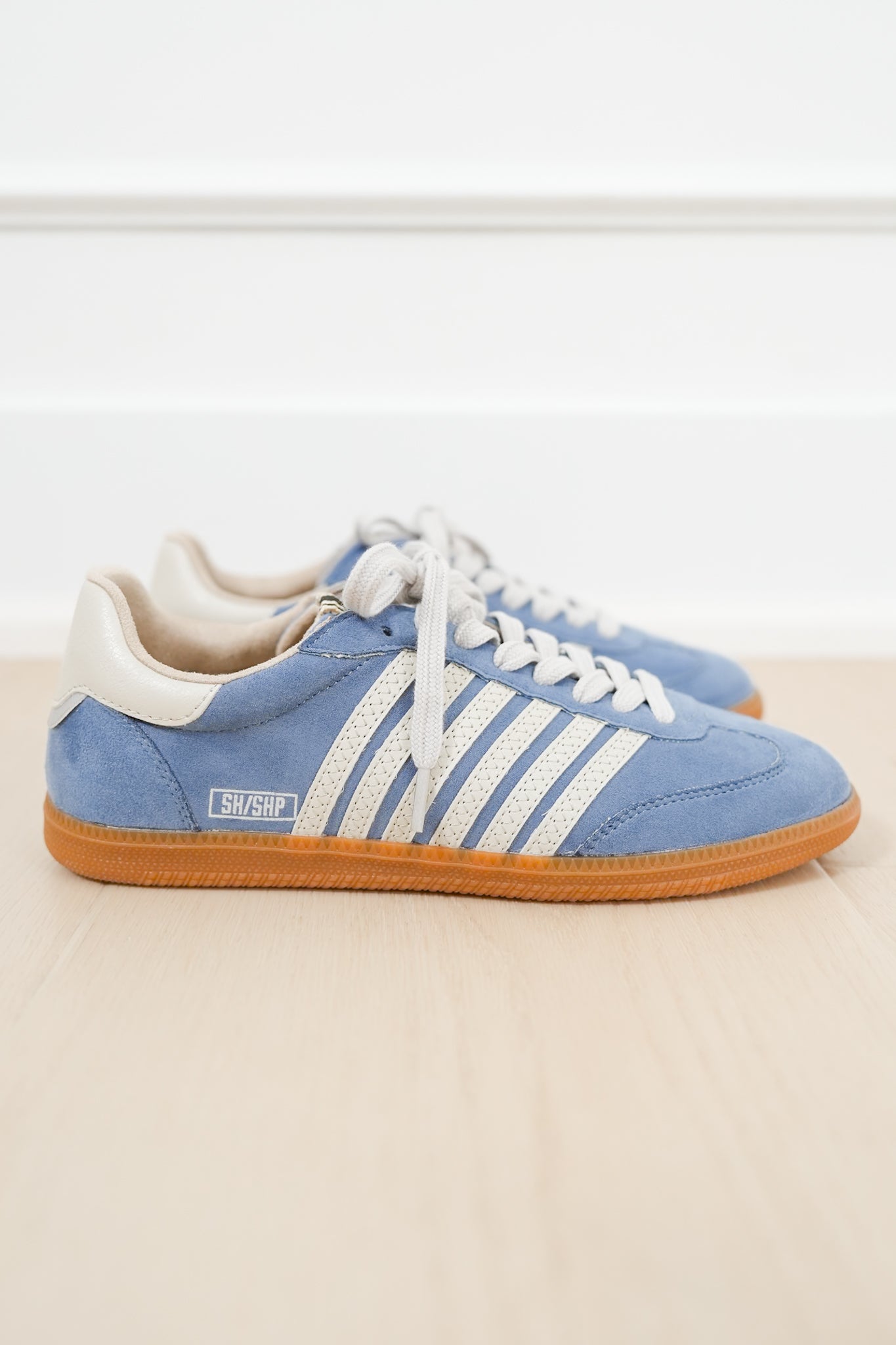 Shu Shop Vegan Suede Stripe Lace Up Retro Sneaker
