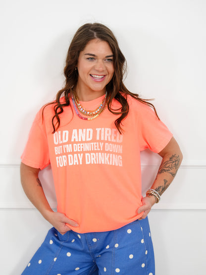 Plus/Reg Short Sleeve "Old and Tired..." Graphic Tee
