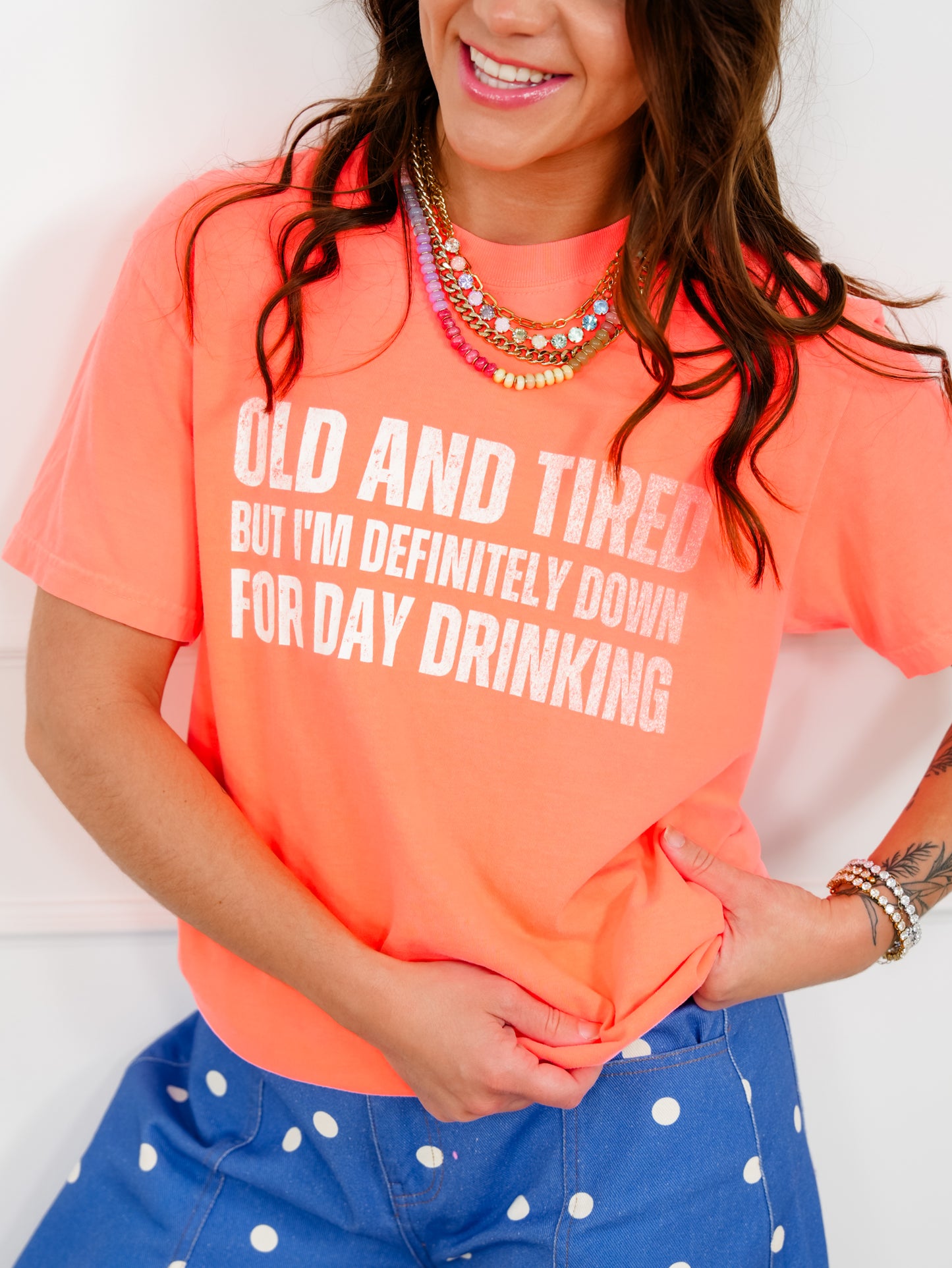 Plus/Reg Short Sleeve "Old and Tired..." Graphic Tee