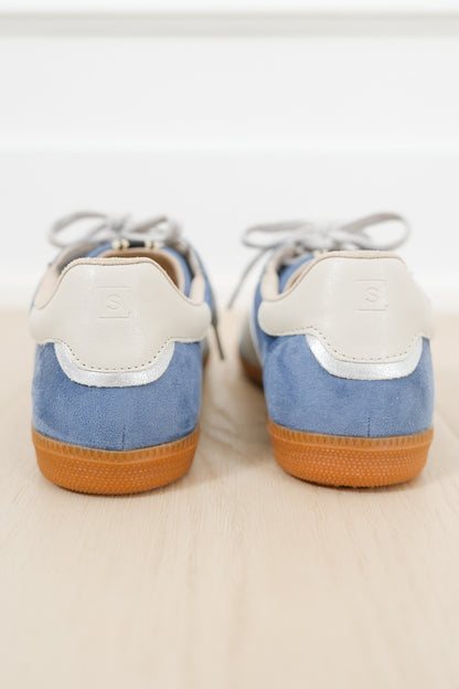 Shu Shop Vegan Suede Stripe Lace Up Retro Sneaker