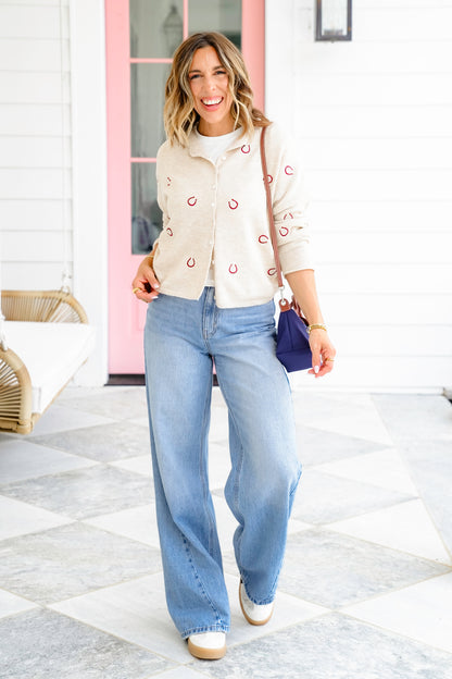 Western Embroidered Long Sleeve Cardigan