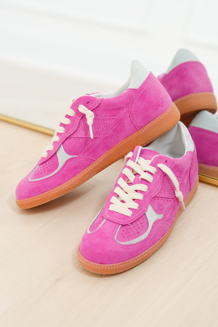 Retro Vegan Suede Lace Up Sneaker
