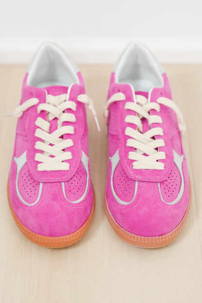 Retro Vegan Suede Lace Up Sneaker