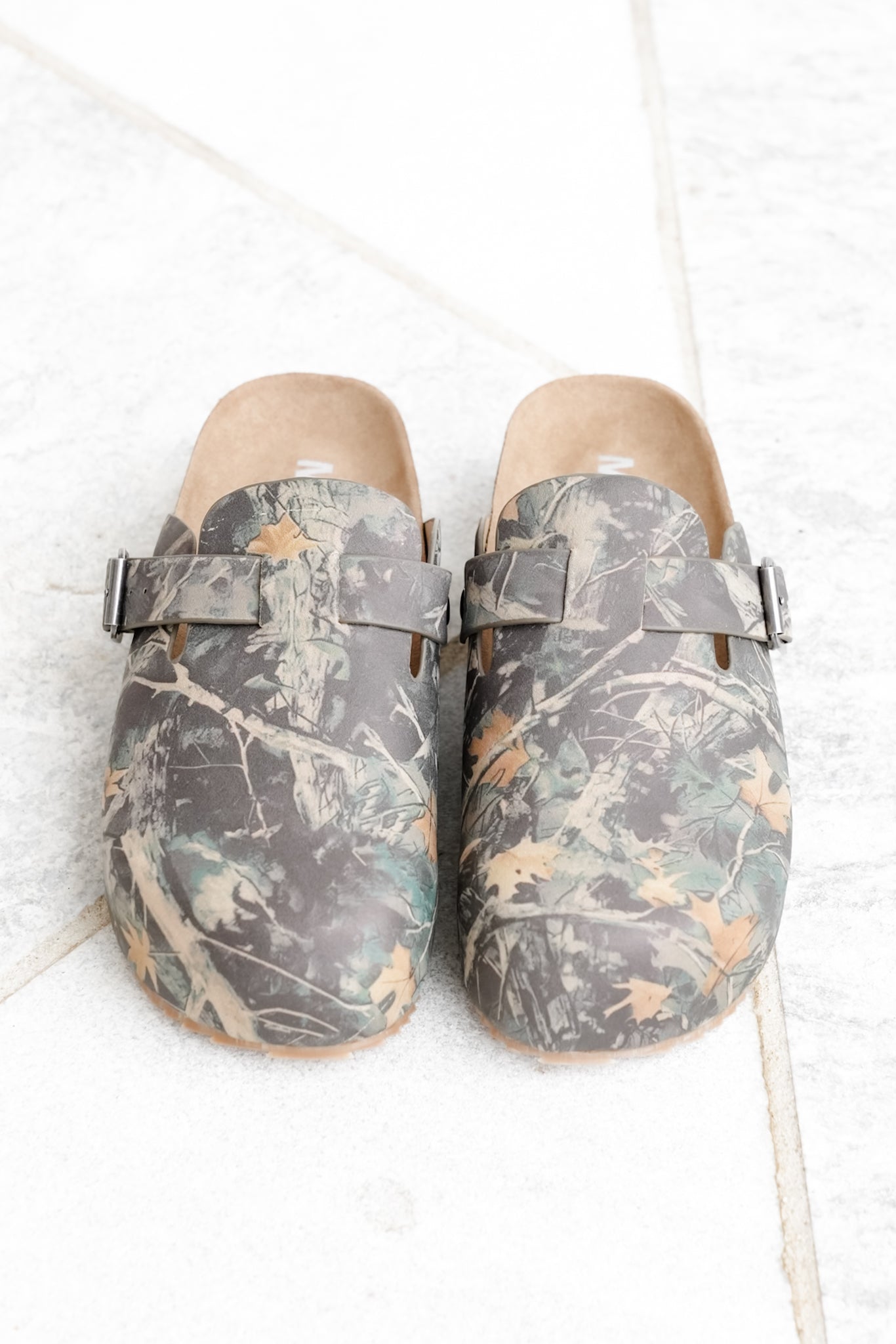 MIA Cork Footbed Clog with Camouflage Textured Upper