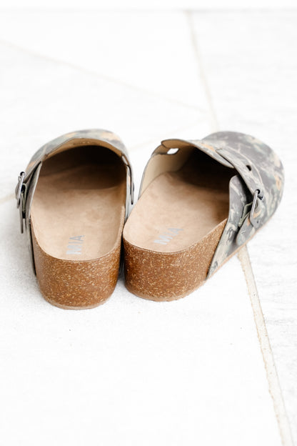 MIA Cork Footbed Clog with Camouflage Textured Upper
