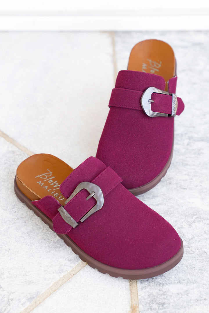 Blowfish Vegan Suede Buckle Slip On Clog