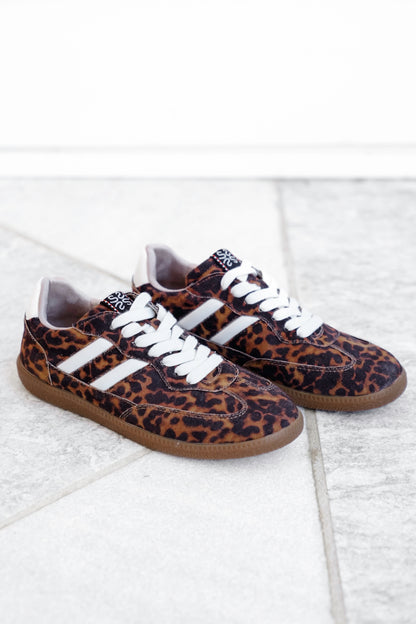 Shu Shop Animal Print Retro Vegan Suede Lace Up Sneaker
