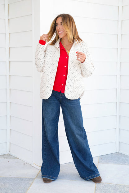 Plus/Reg Red Long Sleeve Button Up Cardigan Sweater