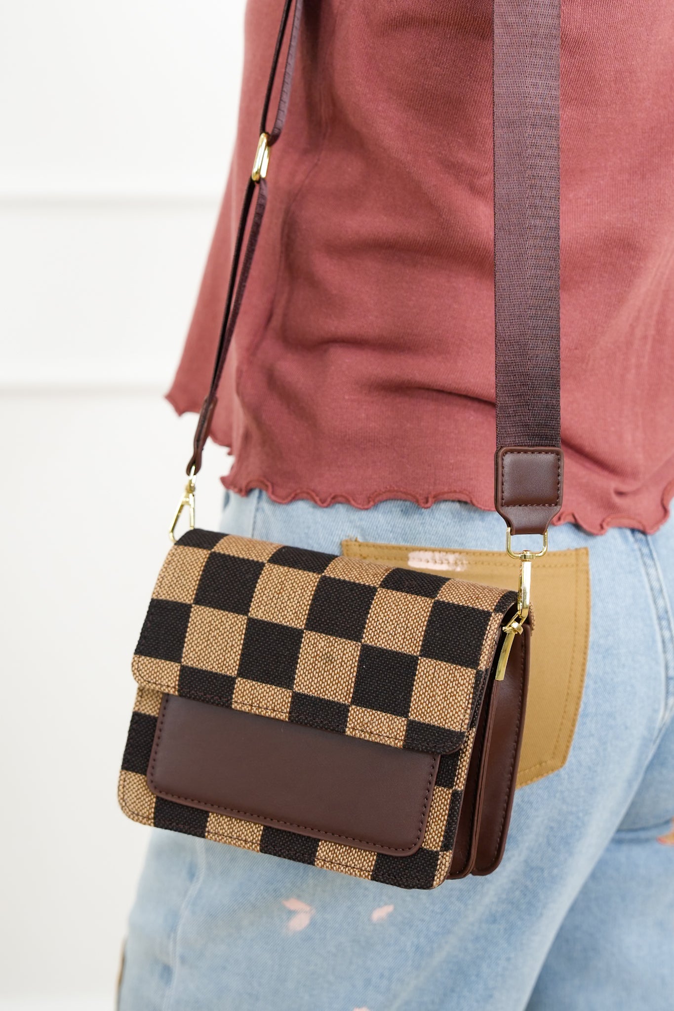 Checkered Crossbody Bag