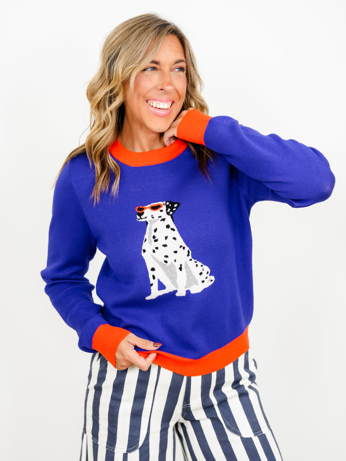 Dalmatian Long Sleeve Crew Neck Sweater
