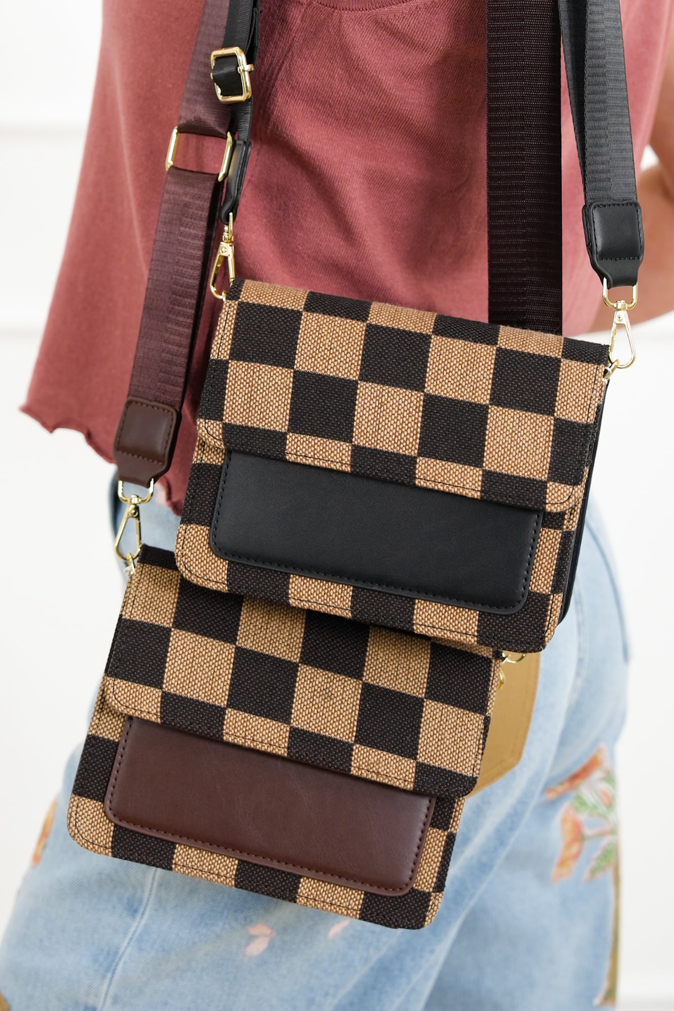 Checkered Crossbody Bag