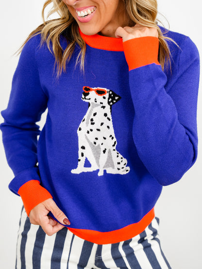 Dalmatian Long Sleeve Crew Neck Sweater