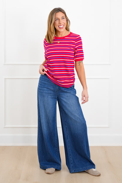 Striped Short Sleeve Top