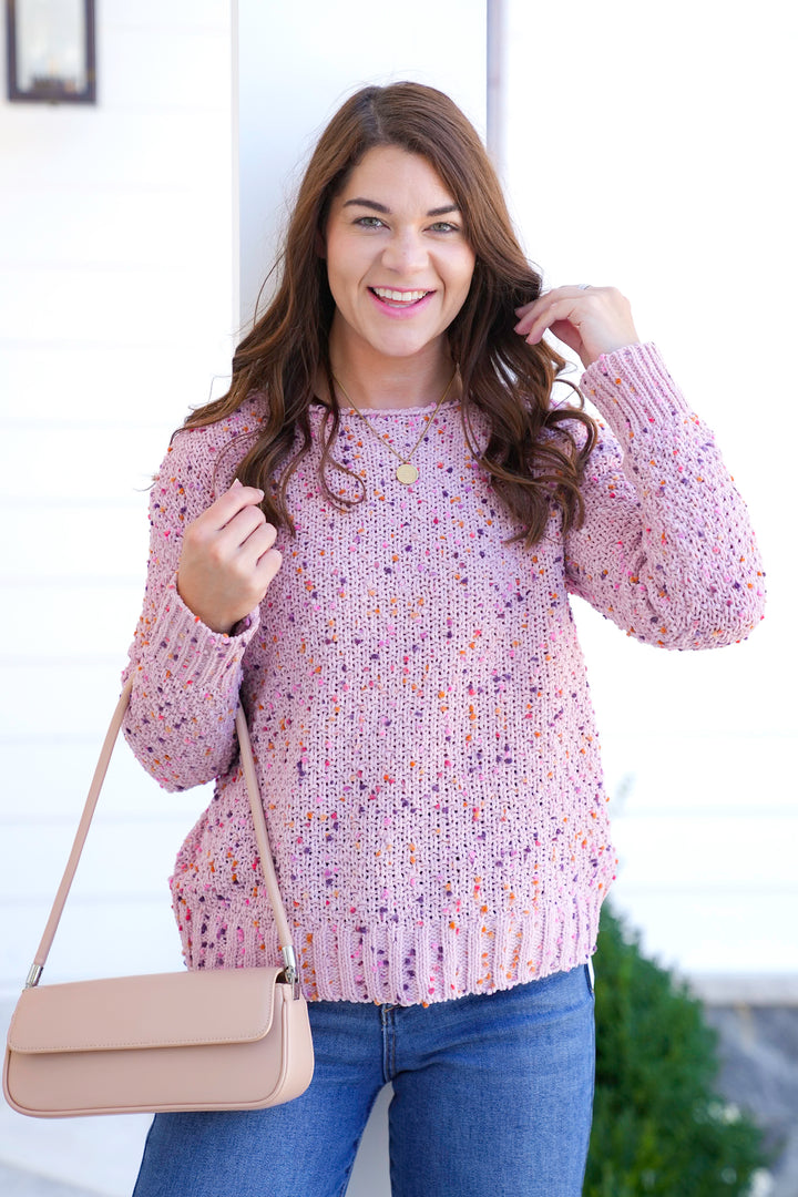 Popcorn Long Sleeve Boat Neck Pullover Sweater