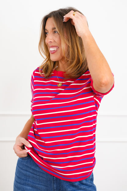 Striped Short Sleeve Top