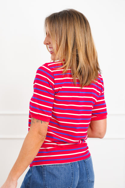 Striped Short Sleeve Top