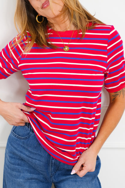 Striped Short Sleeve Top