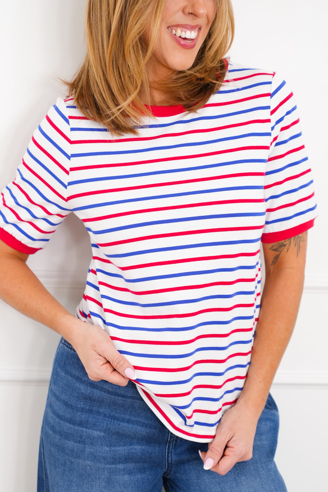 Striped Short Sleeve Top