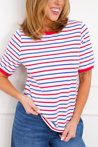 Striped Short Sleeve Top
