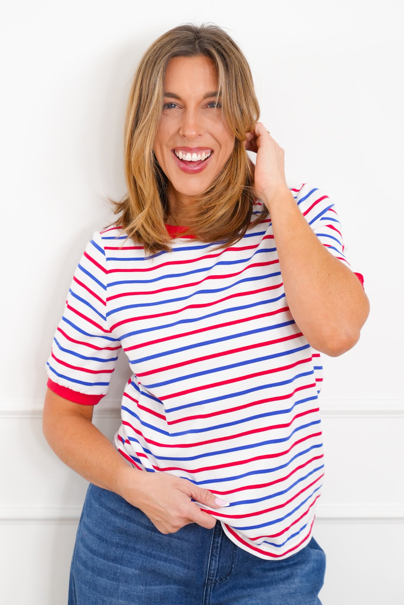 Striped Short Sleeve Top