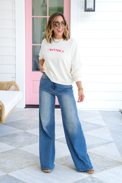 Long Sleeve "Butter" Graphic Sweatshirt